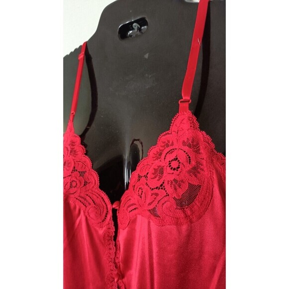 Vintage Vanity Fair Teddy One Piece Lingerie Size Small Red Made In USA Coquette - Picture 7 of 8
